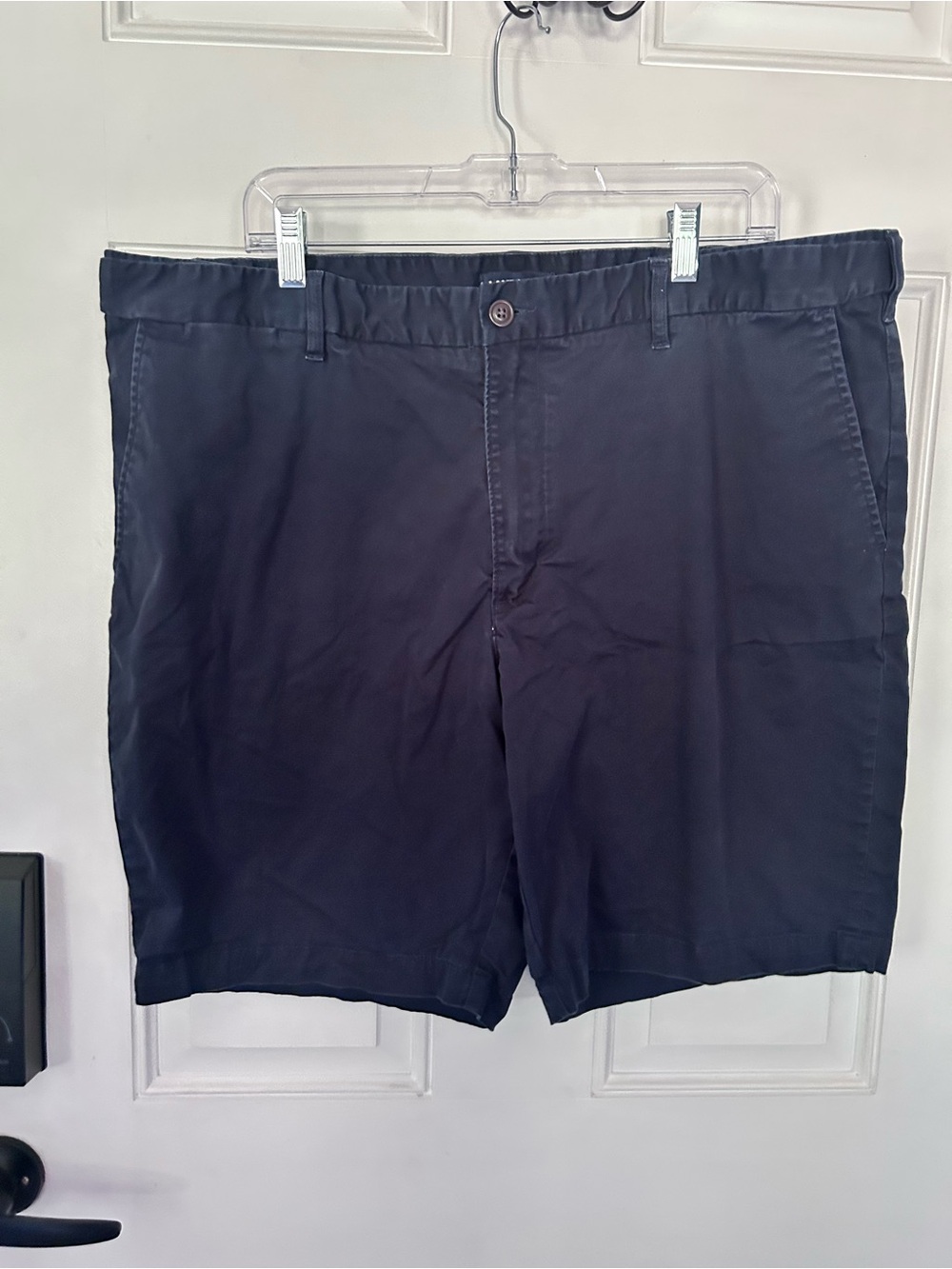 Lands' End Men's Navy Flat-Front Cotton Shorts
